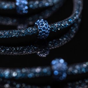 Necklace with small blue stones